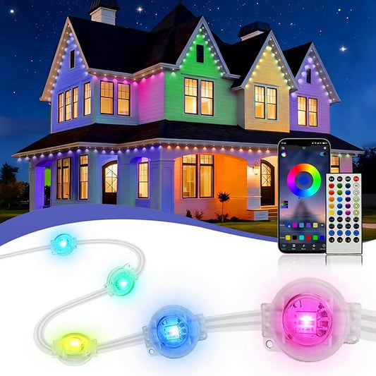 XINKAITE 500ft Permanent Outdoor Lights for House, 2025 Eave Lighting with App/Remote Control, IP67 Waterproof smartlight for Christmas, Halloween, Holiday, Party, Daily(2 Rolls 250FT)