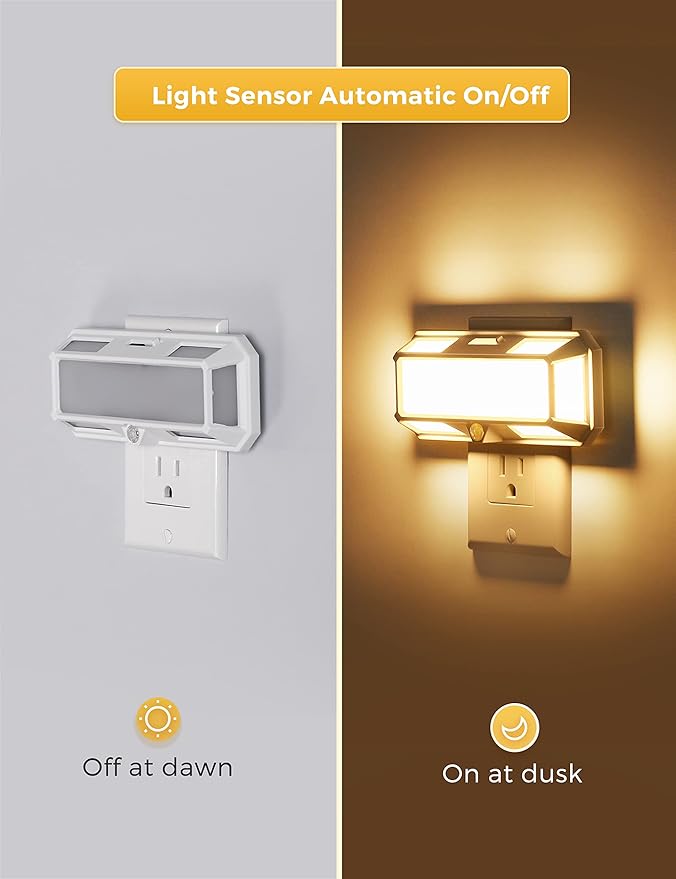 L LOHAS LED Bright Night Light, Night Lights Plug into Wall, 0-250LM LED Night Light, Dusk to Dawn Sensor, 2W Dimmable Nightlight, Soft White 3000K for Bathroom, Hallway, Bedroom, Adults, Stairway