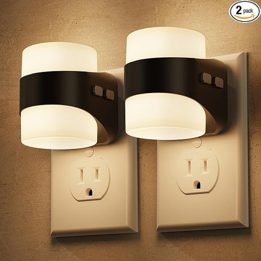 Briignite Night Light, Night Lights Plug into Wall, LED Nightlight for Kids & Adults, 3CCT Adjustable 3000K/4000K/5000K Color, Dusk to Dawn Sensor, 3 Brightness Levels, 2 Pack