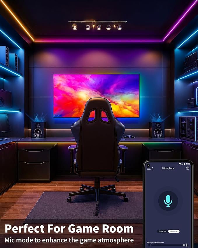 Smart LED Strip Lights 200FT (2 Rolls of 100 ft) for Bedroom App Control Lighting Bedroom Rome Decor with Remote, RGB Music Sync Color Changing LED Lights for Party,Game Room