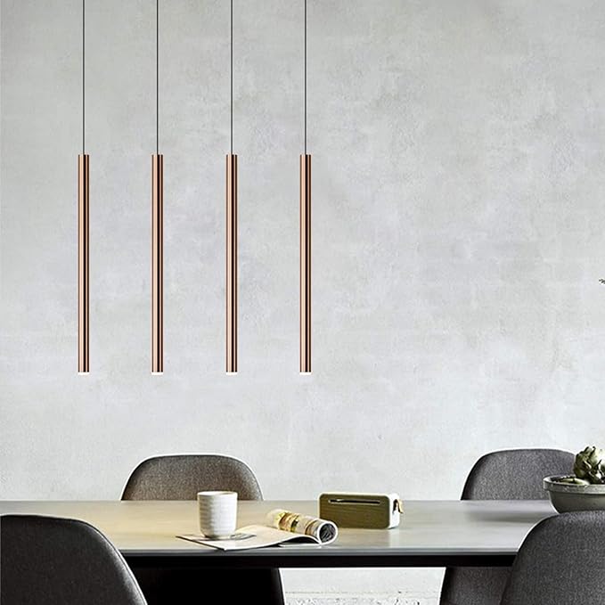 CANALIS 4 Mini Pendant Lighting Copper - LED Hanging Light Fixture for Kitchen Island, Bar, Foyer - Cluster Pendants - Dimmable, Adjustable Wire, Lamp Bulb Included