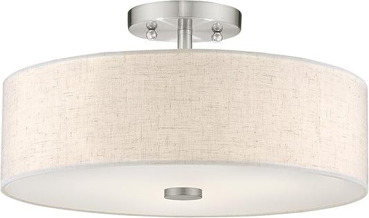 Livex Lighting 52135-91 Meridian 3 Light Brushed Nickel Ceiling Mount