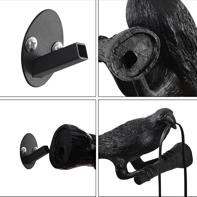 Raven Table Lamp, Gothic Crow Lamp, Adjustable Birds Table Light, Wall Sconce Lamp Light for Bedroom Living Room, Lifelike Resin Raven Decoration, Modern Table Lamps Brithday GIF