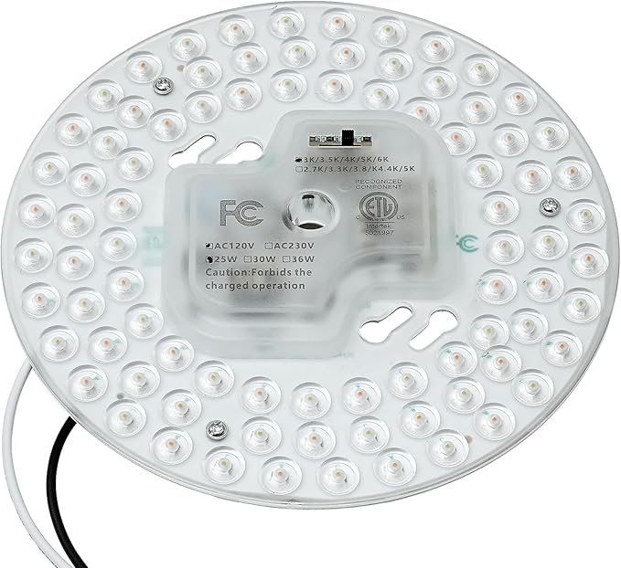 6.69'' LED Ceiling Fan Light Retrofit Kit 25W 3000LM Ceiling Light Replacement PCB Board 5CCT 3000K 3500K 4000K 5000K 6000K Adjustable 120V CRI90 Dimmable (25, watts)