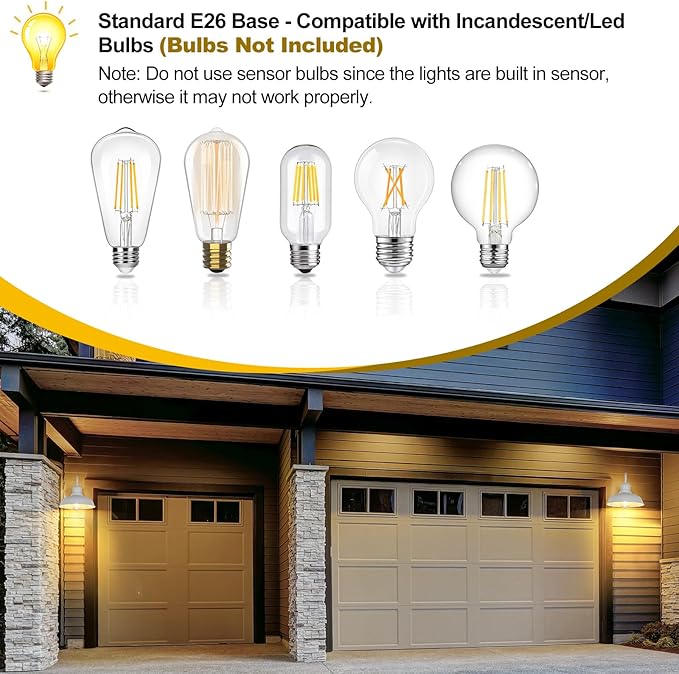 TOBUSA 2-Pack Dusk to Dawn Outdoor Wall Lights, Exterior Farmhouse Gooseneck Barn Light, White Vintage Outside Wall Mount Light Fixture, Waterproof Outdoor Light for House Porch Garage