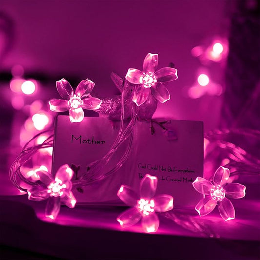 Pink Cherry Blossom Fairy Flower Lights, USB/Battery Operated Floral Lamp | Decorative Flower String Lights For Bedroom,Christmas, Easter, Wedding, Party, Birthday, Valentine'S Day Indoor Outdoor Decor