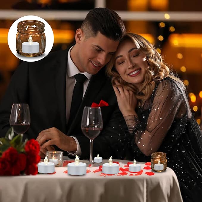 Flameless LED Tea Lights, 200 Pack Flickering Battery Powered Tealights Candles,Bright Electric Fake Candle,Last 200 Hours,for Weddings Homes Table Decoration (Warm White)