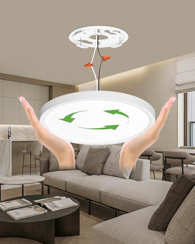 zemty 4Pack 12 Inch LED Ceiling Light Flush Mount, 24W 2640lm Super Slim Flush Mount Ceiling Lamp Fixtures, 3000K/3500K/4000K/5000K/6500K Selectable for Bedroom Bathroom Kitchen Living Room (White)