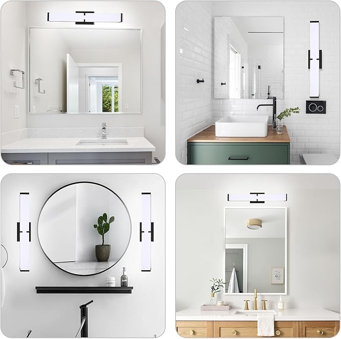 Bathroom Vanity Light 2700/3000/3500/4000/5000k Dimmable, Black Modern Matte for Vanity Lighting Over Mirror LED, 32 inch IP44 36W Equivalent to Incandescent 300W, ETL Listed (1 Pack)