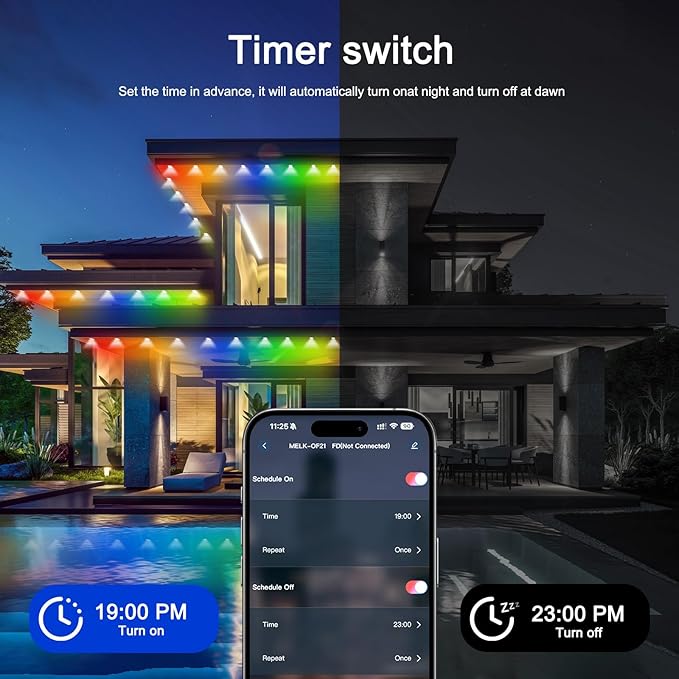 Permanent Outdoor Lights, 200ft Outdoor String Light Smart RGB with 72 Scene Modes, IP67 Waterproof Holiday Lights for Outside, APP and Remote Control Party Holidays
