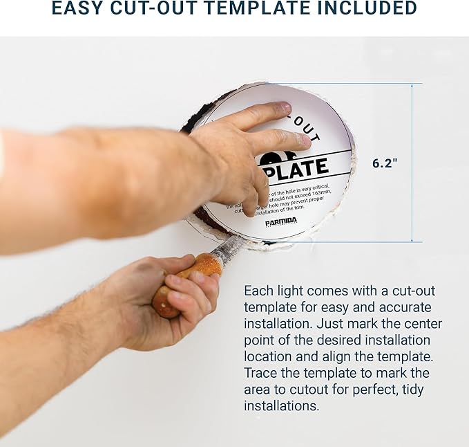 PARMIDA (12 Pack) 6 Inch Ultra-Thin LED Recessed Ceiling Light with Junction Box, 12W, Dimmable Canless Wafer Slim Panel Downlight, IC Rated, ETL-Listed - 3000K