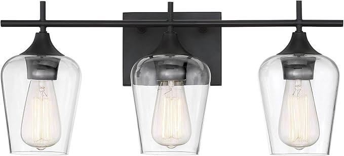 Savoy House 8-4030-3-13 Octave Bohemian Clear Glass Bathroom Vanity Wall Light, 3-Light 180 Total Watts, 10" H x 21" W, English Bronze