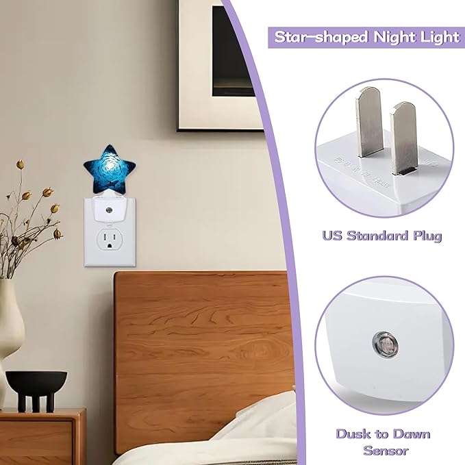 Large Sharks Night Lights Plug Into Wall,Underwater Vortex Dusk to Dawn Light Sensor Night Light for Kids,Energy Efficient Sleep Friendly Lamp for Bedroom Bathroom Nursery