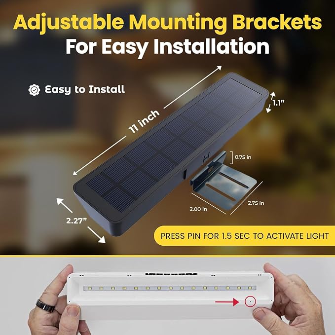 Brighticonics 2Pck Solar Address Sign Light – IP65 Waterproof Easy Install, Auto Dusk-to-Dawn On/Off – Outdoor Light for Business, Lease, Real Estate Sign Post – LED Signboard Gifts - Cold White 6000K