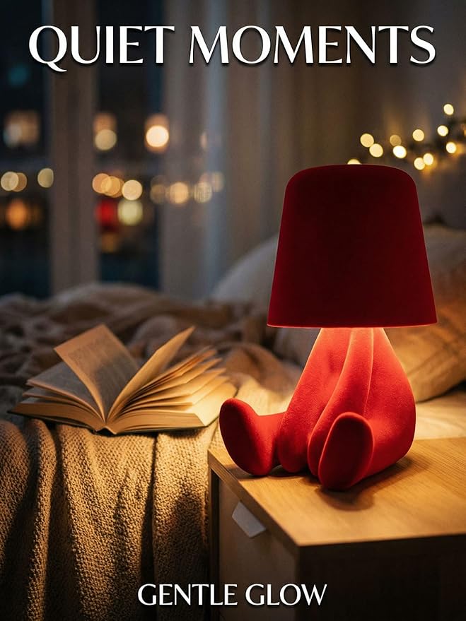 Bedside Touch Control Table Lamp, Golden Decor Thinker Statue LED Table Lamp with USB Port, 3 Way Dimmable Modern Night Light Nightstand Lamp for Home Living Room Office Shelf Decor (red-C)