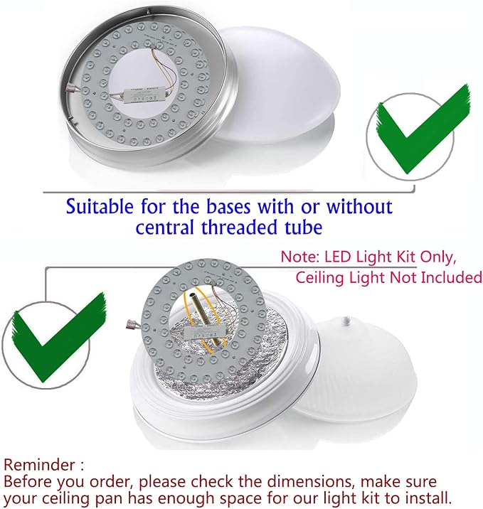 35W 3 CCT LED Light Kit Replacement, LED Panel for Ceiling Flush Mount Ceiling Fan Lights,Retrofit LED Engine Upgrade PCB Board 3500K-4500K-6000K
