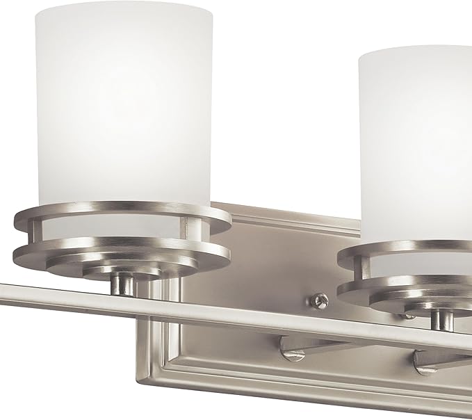 Kichler Hendrik 43" Vanity Light in Brushed Nickel, 5-Light Modern Bathroom Vanity with Satin Etched Cased Opal Glass, (43" W x 7.75" H), 5085NI
