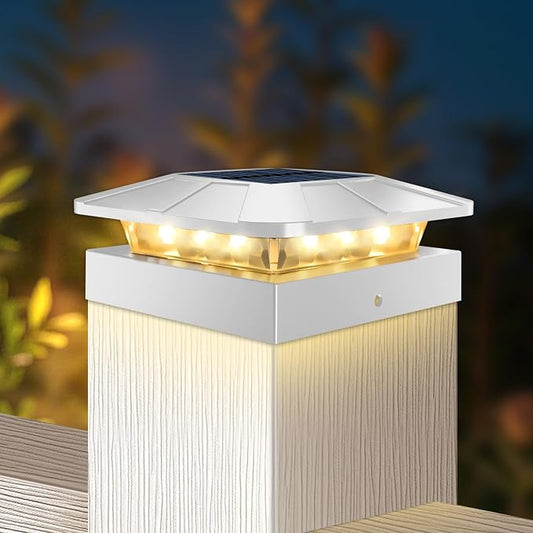 Peasur 4x4 Solar Post Cap Lights Outdoor with 3 Lighting Modes, LED Post Light Solar Powered Waterproof, Fence Deck Lights for 4x4 3.5x3.5 Wood/Vinyl Posts