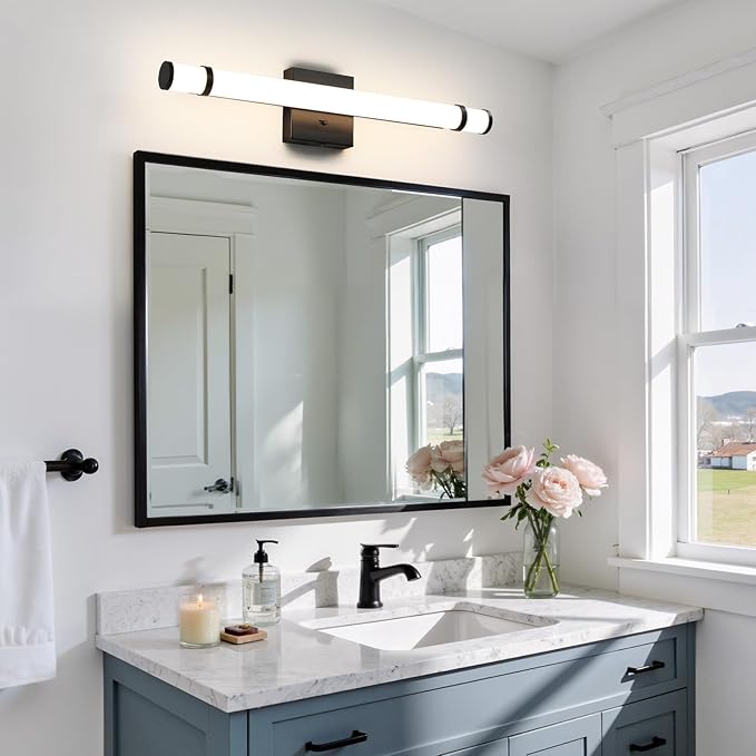 Black Bathroom Vanity Light Fixture 23 Inch 14W Dimmable 5CCT LED Vanity Lights for Bathroom Lighting Fixtures Over Mirror Bath Wall Sconce Bar