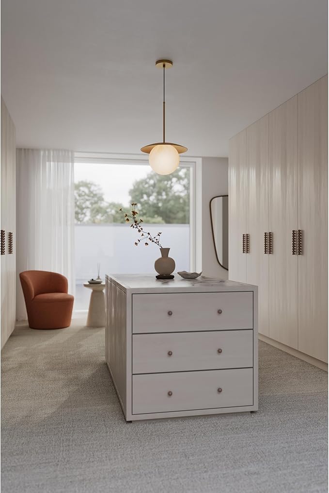 Minka-Lavery 10385-732 Olenne 14" 1-Light Pendant - Legacy Brass with Etched Amber Swirl Glass