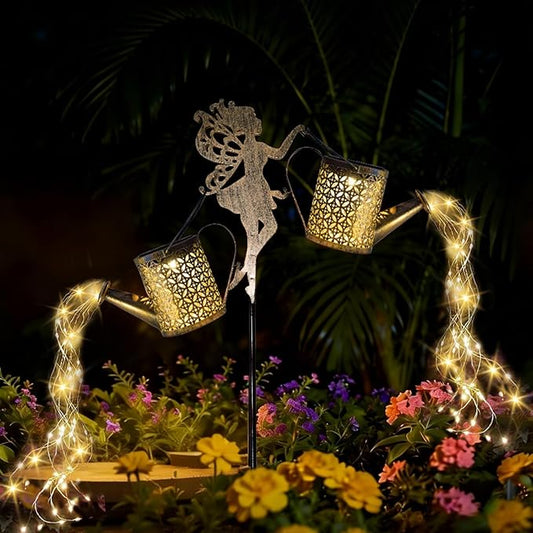SRNPMIU Solar Watering Can Light - Solar Yard Decorations Outdoor,Garden Decor Lights for Yard,IP65 Waterproof Hanging Lantern Lights,Outside Garden Flower Bed Decor Light for Moms Birthday 2PCS