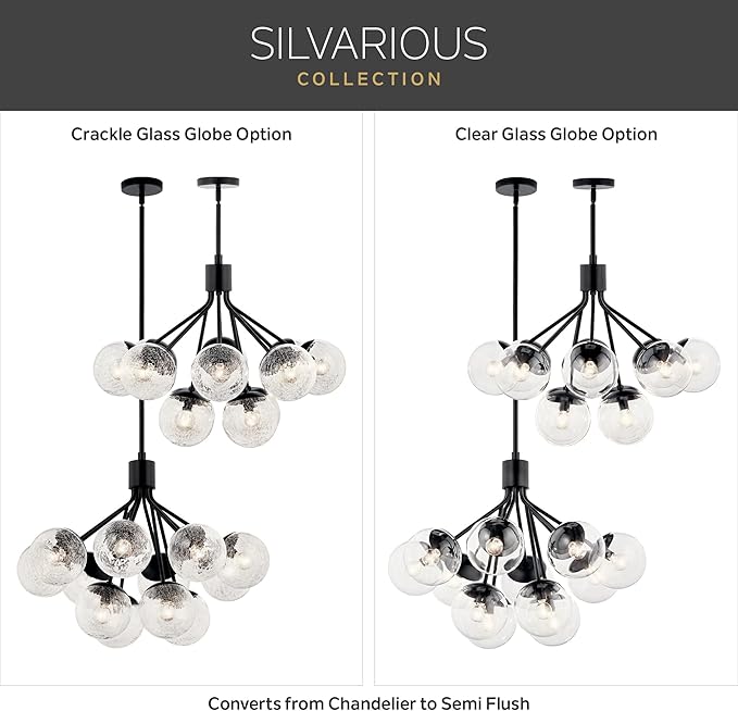 Kichler Silvarious 3-Light Convertible Pendant, Soft Modern Light with Clear Glass in Polished Nickel, for Hallway, Dining Nook, Bedroom or Kitchen (9.5" x 16.5"),52700PNCLR