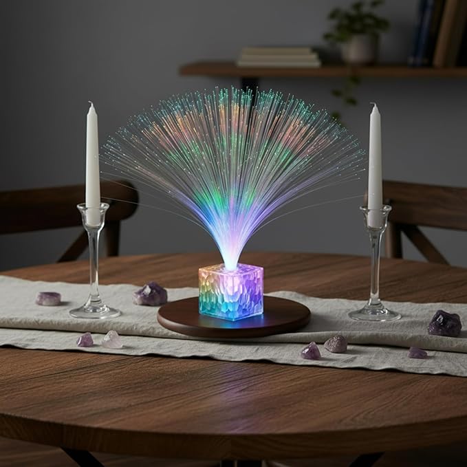 Amylove 8 Pcs Mini Fiber Optic Lamp Bulk LED Light Color Changing Table Centerpiece Glow in The Dark Party Favors Supplies for Wedding Graduation Birthday Disco Dance Decorations (6 Inch,Clear)