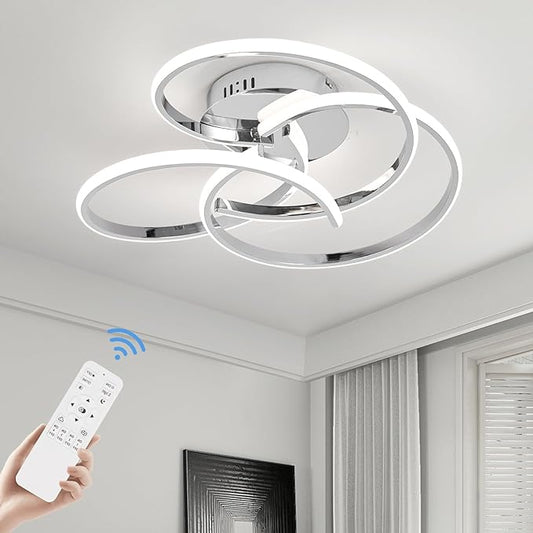 CANEOE Modern Led Ceiling Light, 42W Dimmable Close to Ceiling Light Fixture with Remote Control, Flush Mount Led Ceiling Lamp for Bedroom Living Dining Room Kitchen