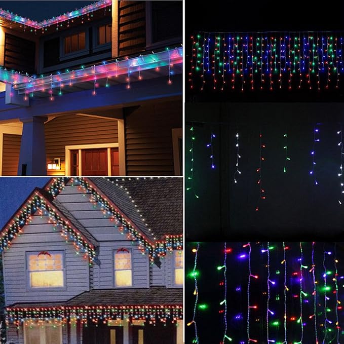 Lainin 11ft 96 LED Multi Color Linkable Fairy Curtain String Light with 8 Modes Functional Controller for Indoor/Outdoor/Patio/Wedding/Christmas Party Decor