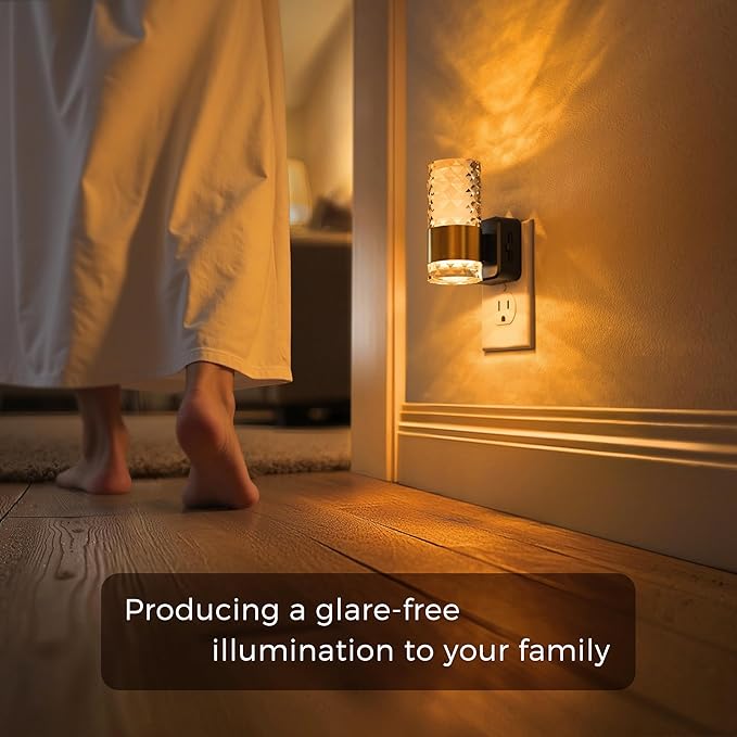 L LOHAS LED Night Light,Modern Night Lights Plug into Wall,2 Pack Amber-3000K-5000K Adjustable Color Temperature Night-Light,Dimmable Nightlights with Dusk to Dawn Sensor for Rooms Bathroom Hallway