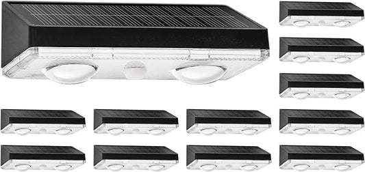 Solar Fence Lights Outdoor 12 Pack – IP65 Waterproof Wireless Solar Deck Lights with 9 Color Modes, 80 Lumen Bright LED for Fence, Backyard, Patio, Pool, Wall – 12+ Hour Runtime, No Wiring