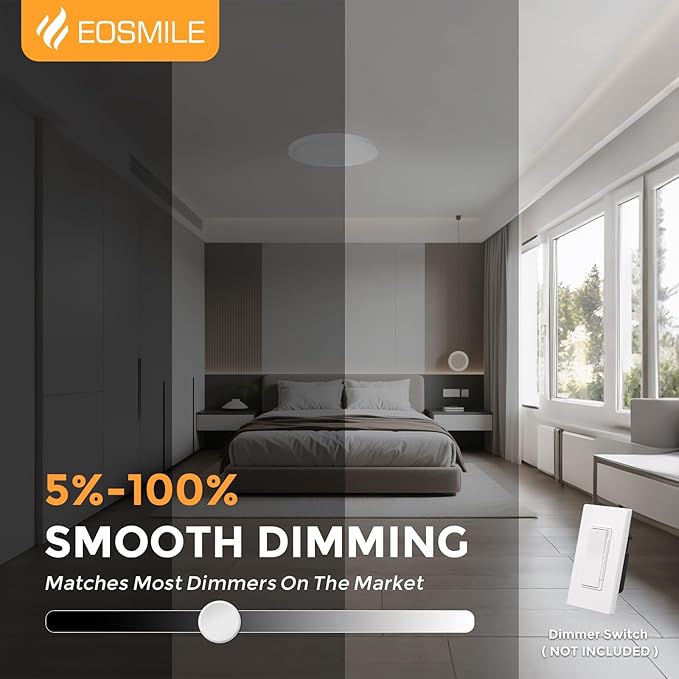 1Pack 15.8 Inch LED Flush Mount Ceiling Light, 35W, 3850LM, 2700K-5000K 5Color Selectable & Dimmable, White Thin Flat Surface Mount Lights for Bedroom, Living Room, Dining Room, Garage