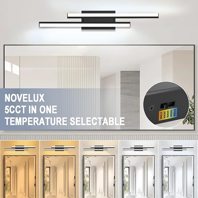 Retractable Bathroom Vanity Light 32 inch-Bathroom Light Fixtures,ETL Certificated2700K/3000K/4000K/5000K/5700K/5cct Optional,34W/2 Pack