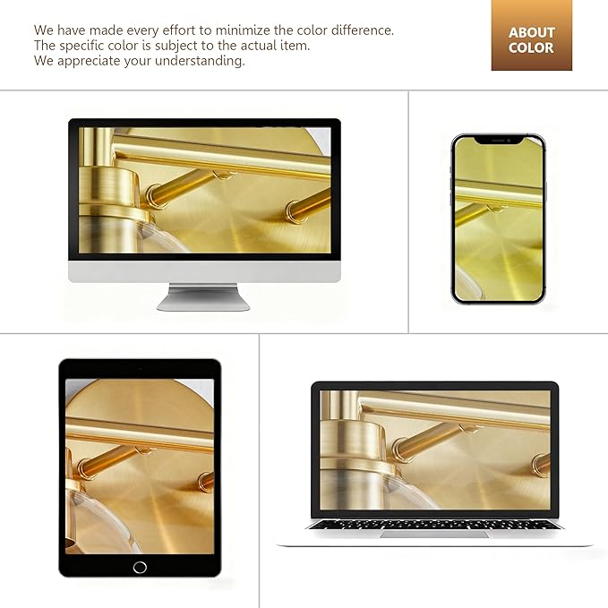 Gold Bathroom Vanity Lights, 2-Light Wall Sconce with Glass Globe Shade, Vanity Lighting for Bathroom/Bedroom/Dressing Room, Vertical/Horizontal Mounted, E26 Bulb Base (Bulb Not Included)