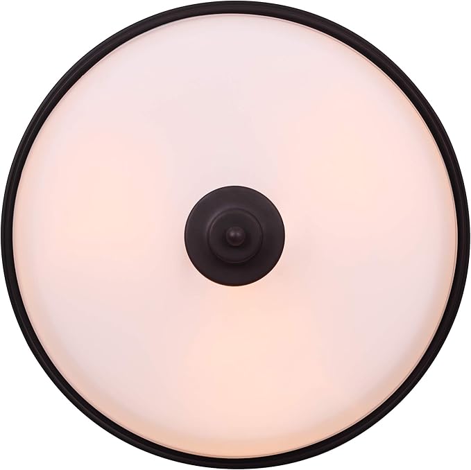 Canarm Jackson 3-Light Semi-Flush Mount, Oil Rubbed Bronze Ceiling Light with Opal Glass Shade, Transitional Lighting for Bedroom or Hallway