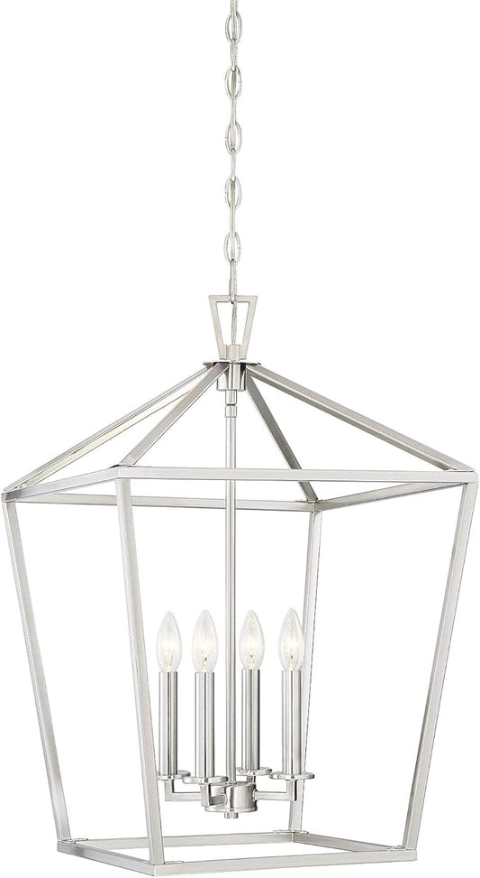 Savoy House 1-321-4-SN Townsend Traditional Open Frame Pendant Light Fixture, 4-Light 240 Total Watts, 26" H x 17" W, Satin Nickel