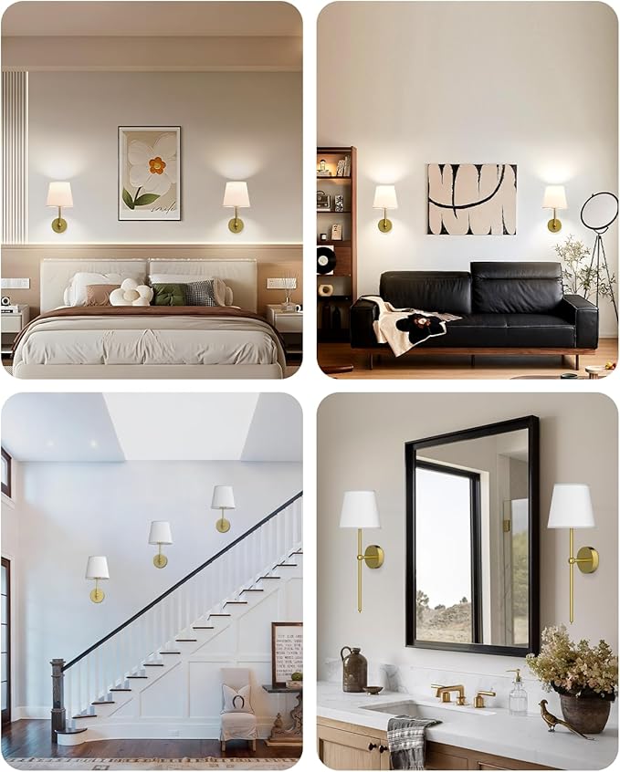 Abovizo Battery Operated Wall Sconce Set of Two, 12 Colors Wireless Wall Sconces with Remote Control, 5200mAh Rechargeable Wall Light for Bedroom Living Room Hallway