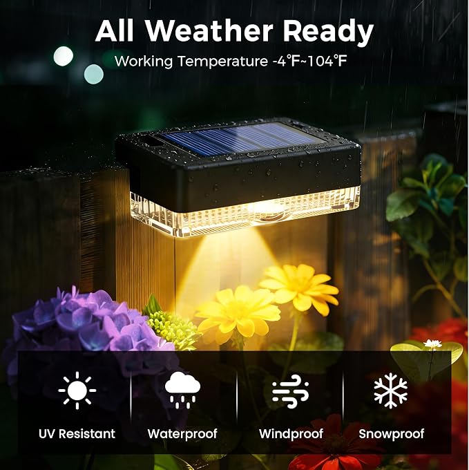 AUDERWIN Solar Deck Lights Outdoor 20 Packs, Solar Powered LED Step Lights Waterproof Outdoor for Deck, Stairs, Step, Fence, Wall, Patio, Yard, Pool and Pathway (Warm White)