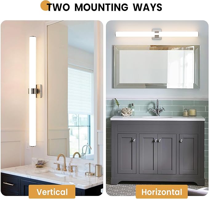 AIJIASI Bathroom Vanity Light Fixtures - 39 Inch Brushed Nickel Bathroom Lights Over Mirror, 36W 3000K Dimmable LED Vanity Light Bar Modern Wall Sconce Light for Mirror Living Room Gallery Hallway