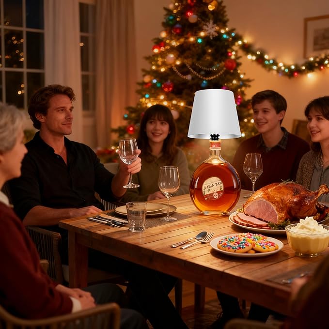 Wireless Bottle Lamp,Metal Wine Bottle Light with 3 Color Light Dimming, Waterproof Bottle Touch Lamp Head for Room, Bar, Restaurants, Party, Decor & Gifts (White)