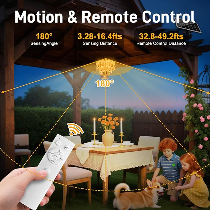 Solar Shed Light Otudoor - Solar Pendant Light Indoor Outdoor with 222 LED 800LM, 3 Modes Motion Sensor with Remote Control for Chicken Coop Barn Patio Gazebo Garage