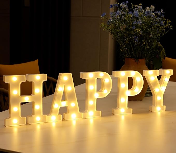 DyingSwan Small Led Marquee Letters, Light Up Letters, 8.58 Inch Led Letter Lights, Battery Powered Lighted Sign for Table, Party, Birthday, Christmas Decor (Letter A)