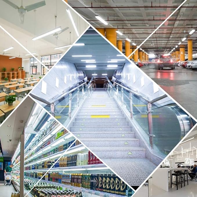 LightingWill 10 Pack LED Shop Light 3FT, Daylight White 6000~6500K, 14W, Linkable T5 Integrated Fixture, Utility LED Ceiling Light and Under Cabinet Light, Corded Electric with Built-in ON/Off Switch