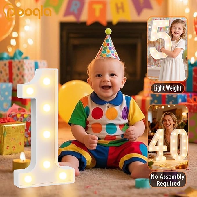 Pooqla 21st Birthday Decorations for Her Him, Large 12.6 in Tall Light Up Numbers for Party Decorations Table Decor, Big Marquee Numbers 21st Birthday Gift for Women Men Wedding Anniversary Decor