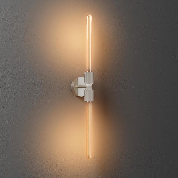 ALAMPEVER Modern Linear Wall Sconce with LED Bulb Included, Dimmable Minimalist Wall Light for Bathroom, Bedroom, Living Room & Hallway, 1 Pack