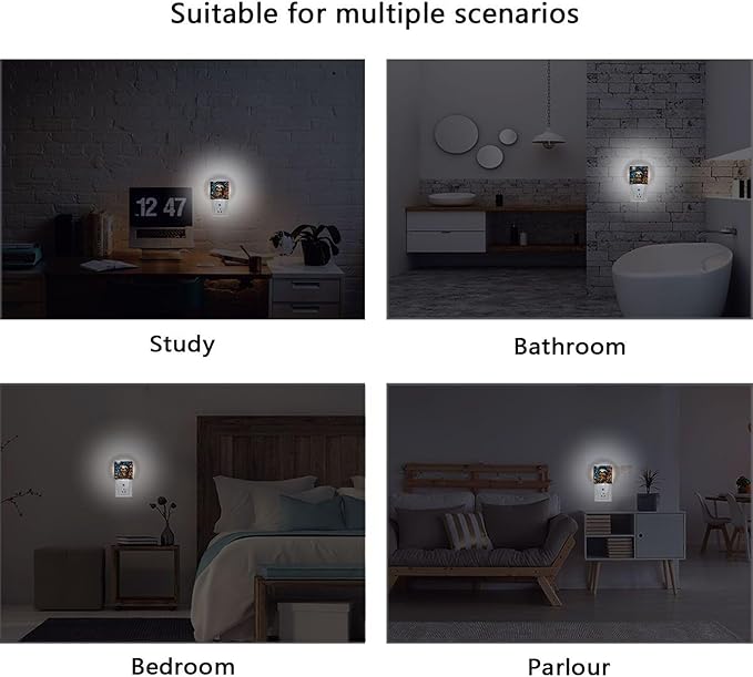 Wamika Galaxy Sloth LED Sensor Night Light Set of 2 Birds Flowers Moon Table Desk Lamps with Adjustable Brightness Eye-Caring for Home Bedroom Office Parlour