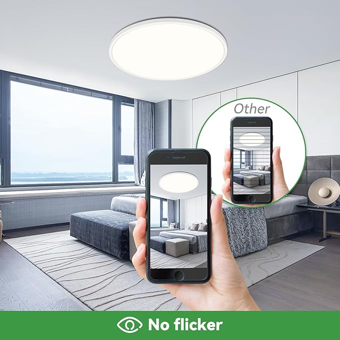 hepside 15.8INCH 2Pack Big Dimmable Flush Mount Ceiling Light Fixture White, 3CCT 3000/4500/6000K Ceiling Lamp, 36W 4200LM Super Bright Low Profile Light for Bedroom, Kitchen, Bathroom, Hallway
