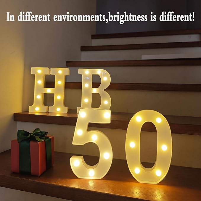 LED Marquee Numbers, Small Light Up Numbers for Party, 8.58 Inch Battery Powered Lighted Number for Birthday, Night Light, Table or Home Decor (Number 0)