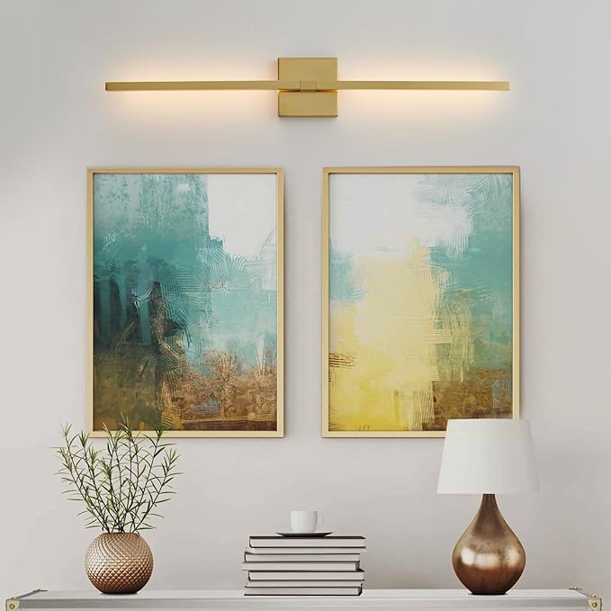 Gold Bathroom Vanity Light Fixtures - 30 inch Rotatable Modern 5CCT LED Vanity Lights for Bathroom Lighting Fixture Over Mirror Dimmable Bathroom Wall Sconce