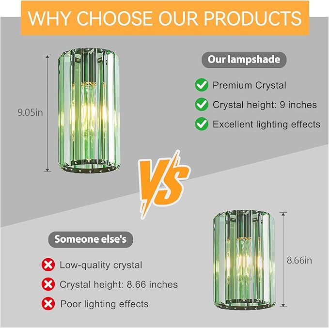 Modern Crystal Pendant Light Mini Light Green Chandeliers Adjustable Pendant Lights Fixture for Kitchen Island Dinning Room Corridor Bedroom(Light Green 1-Pack)